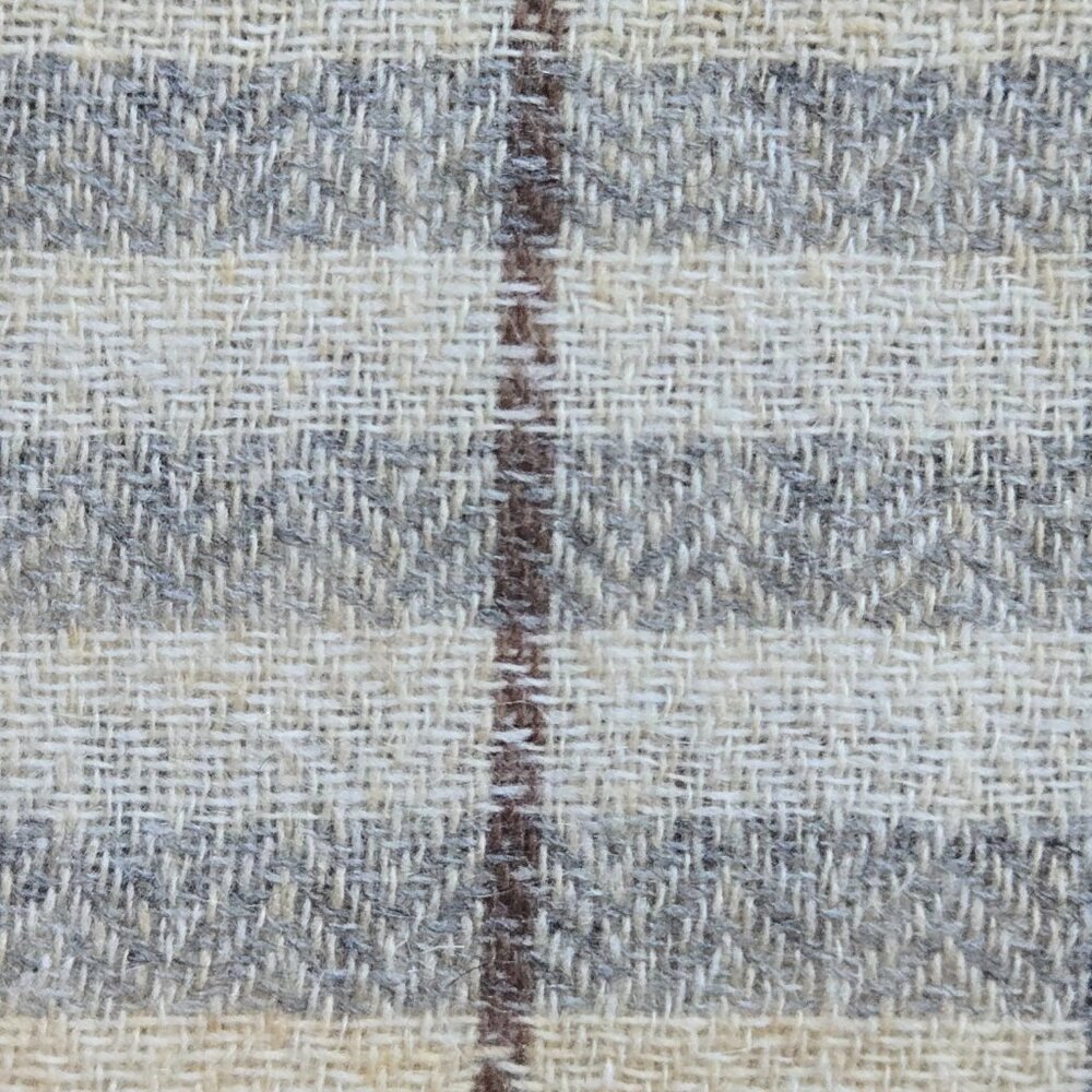 NWOT Cashmere Scarf Tan Plaid Nepal Open Weave Detail at Ends - Picture 11 of 13